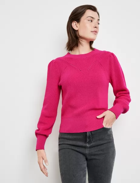 Baumwoll-Pullover Luminous Pink Samoon Taifun Gerry Weber Damen Pullover