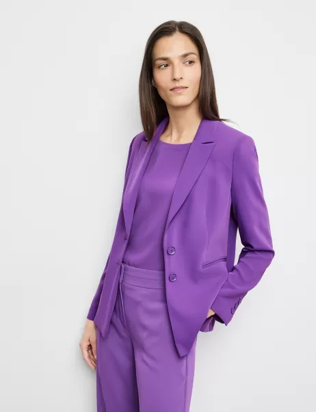 Damen Femininer Blazer Aus Fließender Qualität Purple Elegante Blazer Samoon Taifun Gerry Weber