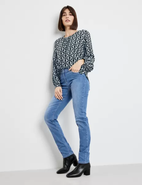 Jeans 5-Pocket Hose Best4Me Slim Fit Kurzgröße Damen Blue Denim Mit Use Samoon Taifun Gerry Weber