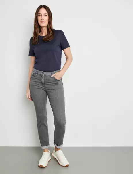 Damen Grey Denim Samoon Taifun Gerry Weber Jeans 5-Pocket Jeans Slim Fit