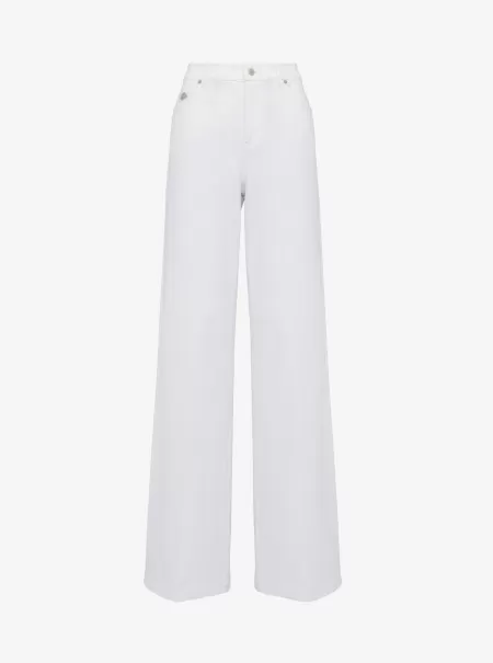 Damen Optic White Jeans Mit Weiten Beinen Jeans Alexander Mcqueen