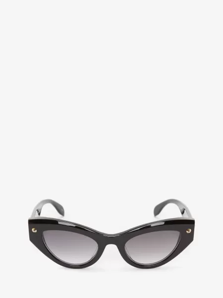 Cat-Eye-Sonnenbrille Mit Spike-Studs Schwarz Alexander Mcqueen Sunglasses Damen